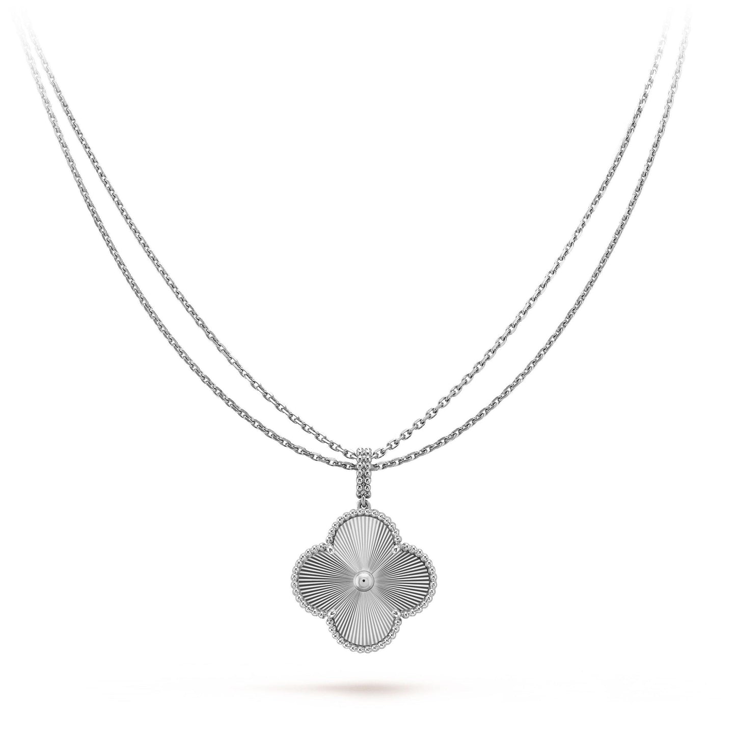 [Glitter Jewelry]CLOVER 25MM SILVER BIG CLOVER NECKLACE