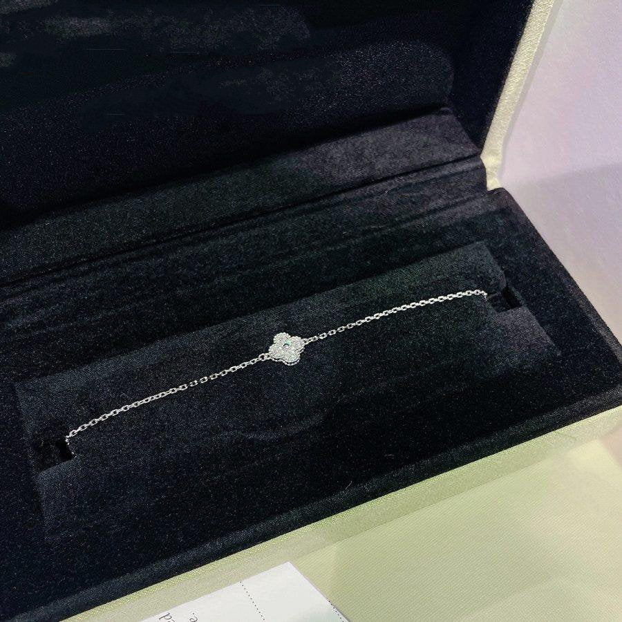[Glitter Jewelry]CLOVER  SINGLE FLOWER BRACELET SILVER