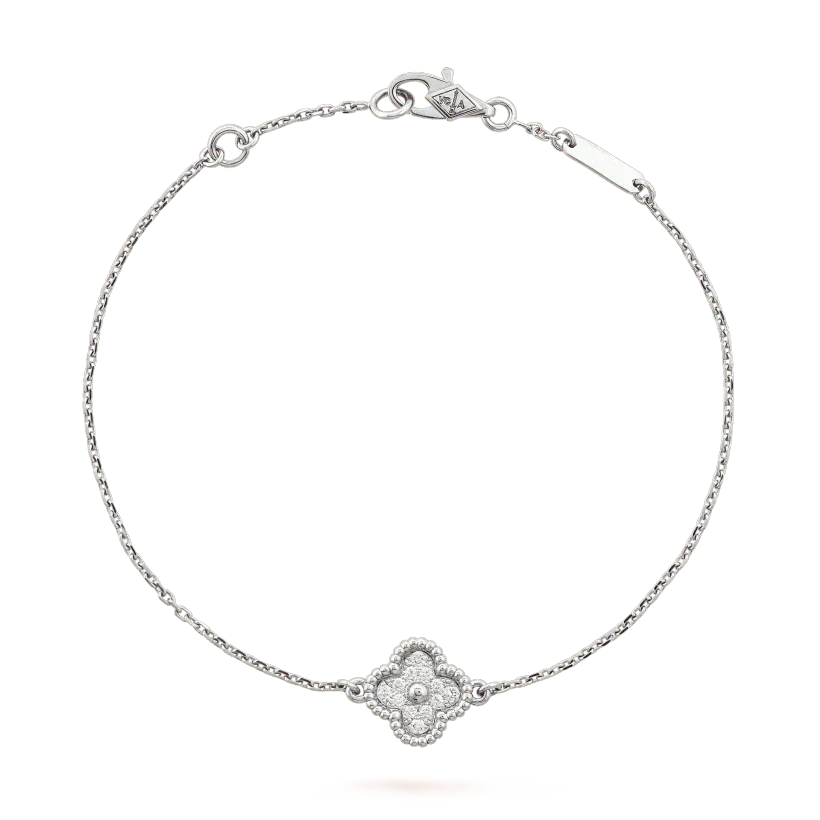 [Glitter Jewelry]CLOVER  SINGLE FLOWER BRACELET SILVER
