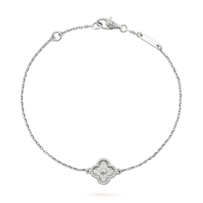 [Glitter Jewelry]CLOVER  SINGLE FLOWER BRACELET SILVER