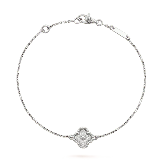 [Glitter Jewelry]CLOVER  SINGLE FLOWER BRACELET SILVER