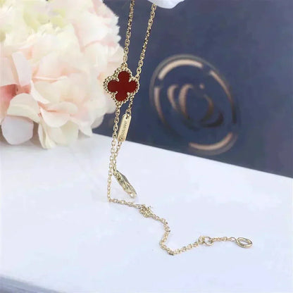 [Glitter Jewelry]CLOVER  CARNELIAN SINGLE FLOWER BRACELET