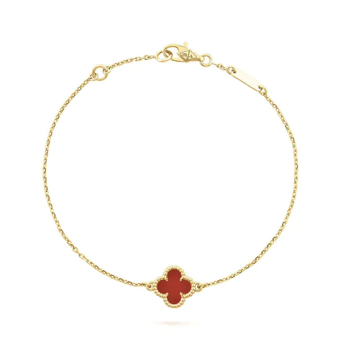 [Glitter Jewelry]CLOVER  CARNELIAN SINGLE FLOWER BRACELET