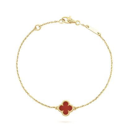 [Glitter Jewelry]CLOVER  CARNELIAN SINGLE FLOWER BRACELET