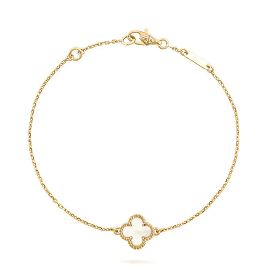[Glitter Jewelry]CLOVER WHITE MOP SINGLE FLOWER BRACELET