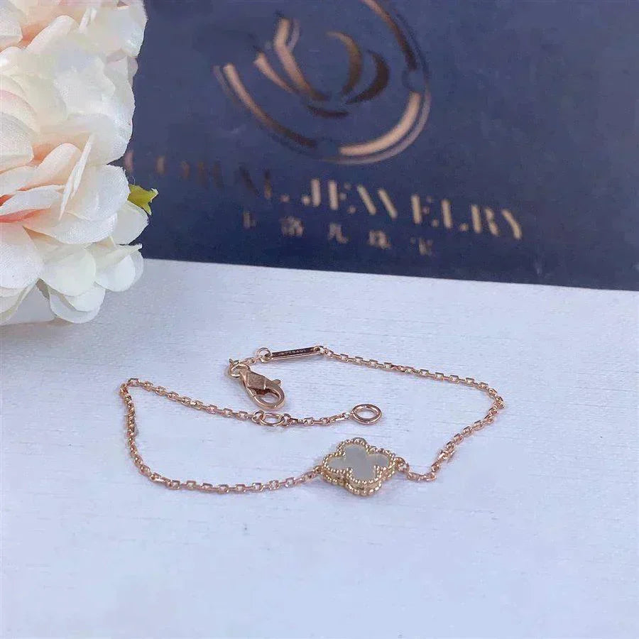 [Glitter Jewelry]CLOVER WHITE MOP SINGLE FLOWER BRACELET