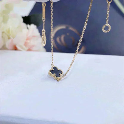 [Glitter Jewelry]CLOVER ONYX SINGLE FLOWER BRACELET