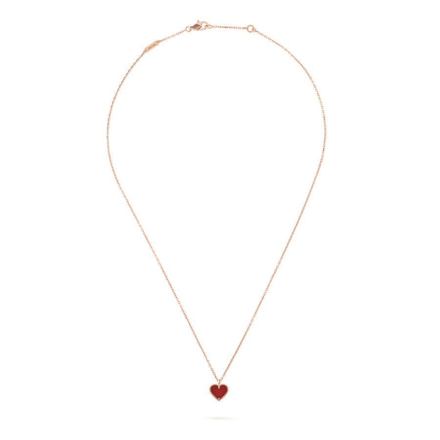 [Glitter Jewelry]SWEET CLOVER CARNELIAN HEART NECKLACE
