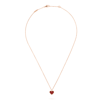 [Glitter Jewelry]SWEET CLOVER CARNELIAN HEART NECKLACE