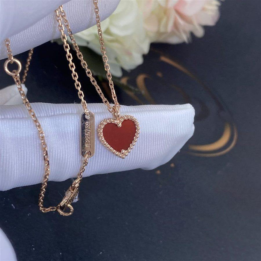 [Glitter Jewelry]SWEET CLOVER CARNELIAN HEART NECKLACE