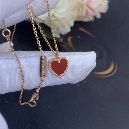 [Glitter Jewelry]SWEET CLOVER CARNELIAN HEART NECKLACE