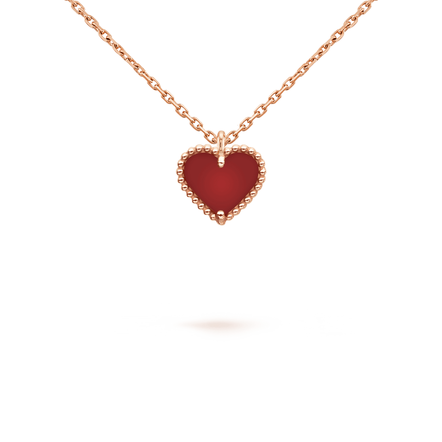 [Glitter Jewelry]SWEET CLOVER CARNELIAN HEART NECKLACE