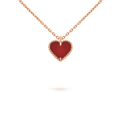 [Glitter Jewelry]SWEET CLOVER CARNELIAN HEART NECKLACE
