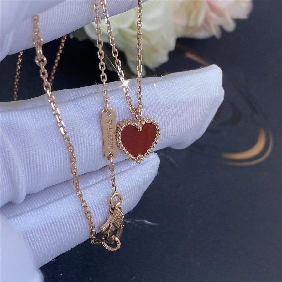 [Glitter Jewelry]SWEET CLOVER CARNELIAN HEART NECKLACE