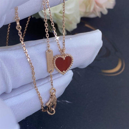 [Glitter Jewelry]SWEET CLOVER CARNELIAN HEART NECKLACE