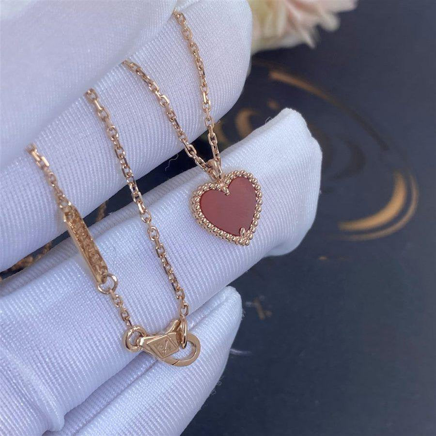 [Glitter Jewelry]SWEET CLOVER CARNELIAN HEART NECKLACE