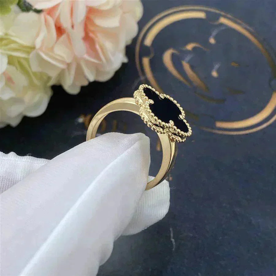 [Glitter Jewelry]CLOVER ONYX RING