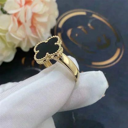 [Glitter Jewelry]CLOVER ONYX RING