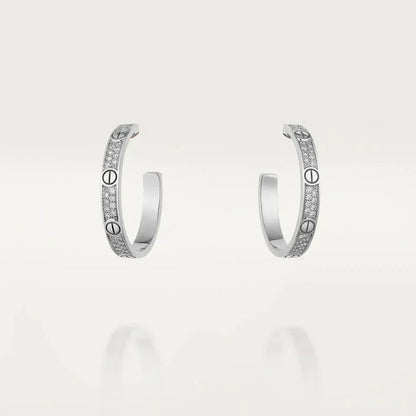 [グリッタージュエリー]ラブダイヤモンドシルバーフープピアス