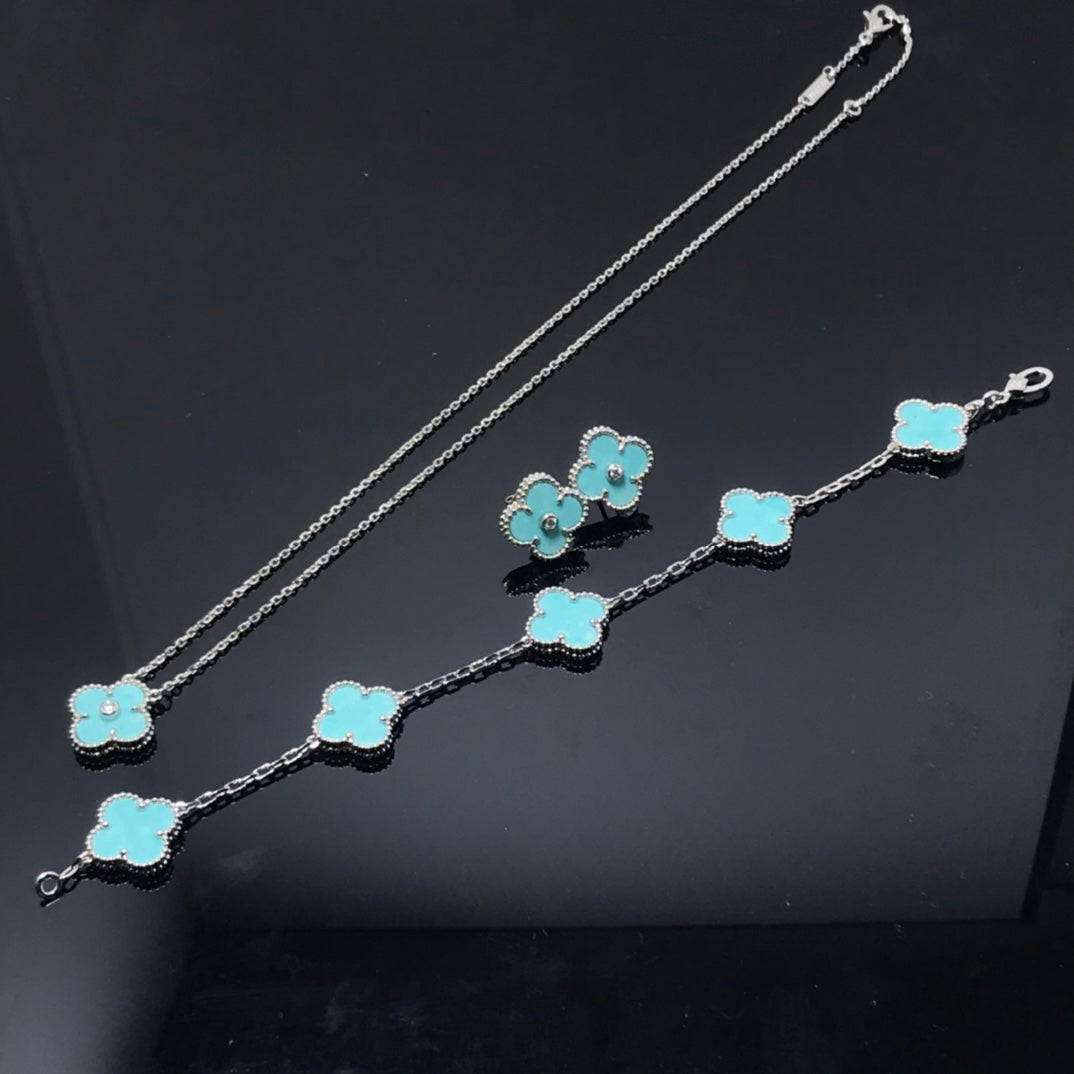[Glitter Jewelry]CLOVER 1 DIAMOND BLUE SKY SILVER EARRINGS