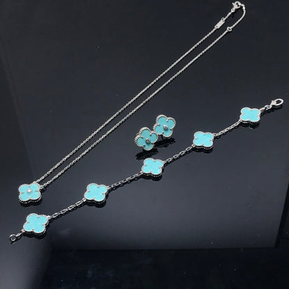 [Glitter Jewelry]CLOVER 1 DIAMOND BLUE SKY SILVER EARRINGS
