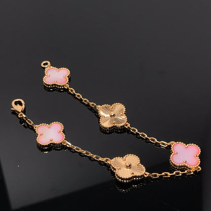 [Glitter Jewelry]CLOVER BRACELET 5 MOTIF PINK AND PINK GOLD