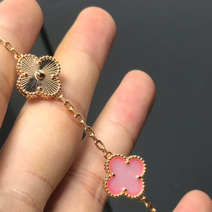[Glitter Jewelry]CLOVER BRACELET 5 MOTIF PINK AND PINK GOLD