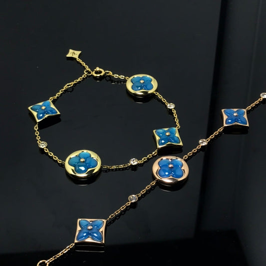 [Glitter Jewelry]STAR AND SUN 4 MOTIF BLUE BRACELET