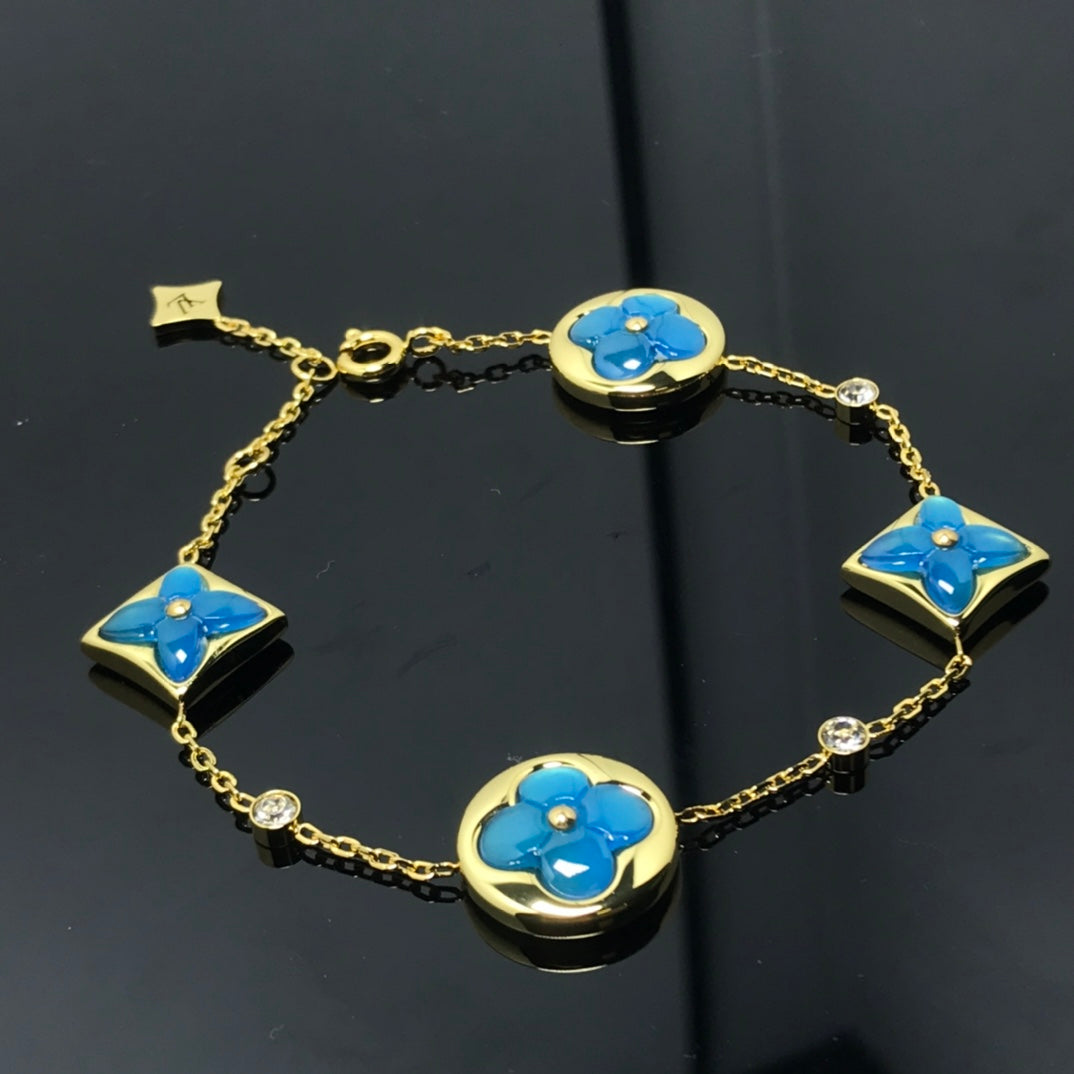 [Glitter Jewelry]STAR AND SUN 4 MOTIF BLUE BRACELET