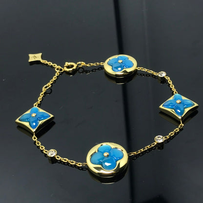[Glitter Jewelry]STAR AND SUN 4 MOTIF BLUE BRACELET