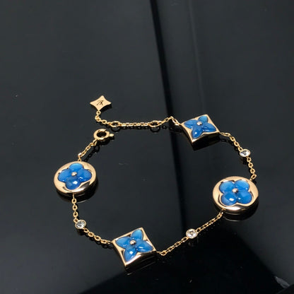 [Glitter Jewelry]STAR AND SUN 4 MOTIF BLUE BRACELET