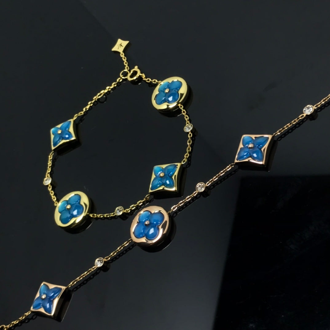 [Glitter Jewelry]STAR AND SUN 4 MOTIF BLUE BRACELET