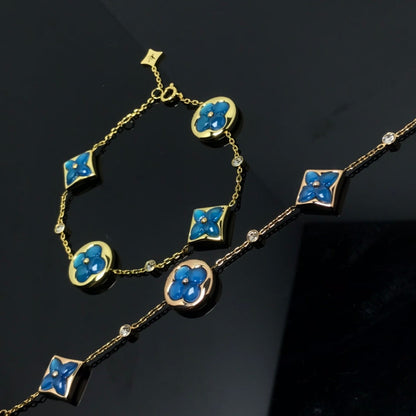 [Glitter Jewelry]STAR AND SUN 4 MOTIF BLUE BRACELET