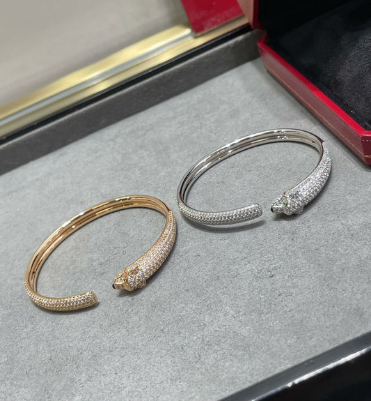 [Glitter Jewelry]PANTHERE FULL DIAMOND OPEN BRACELET