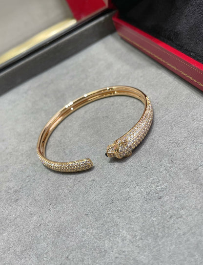 [Glitter Jewelry]PANTHERE FULL DIAMOND OPEN BRACELET
