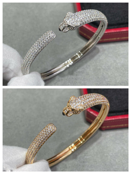 [Glitter Jewelry]PANTHERE FULL DIAMOND OPEN BRACELET