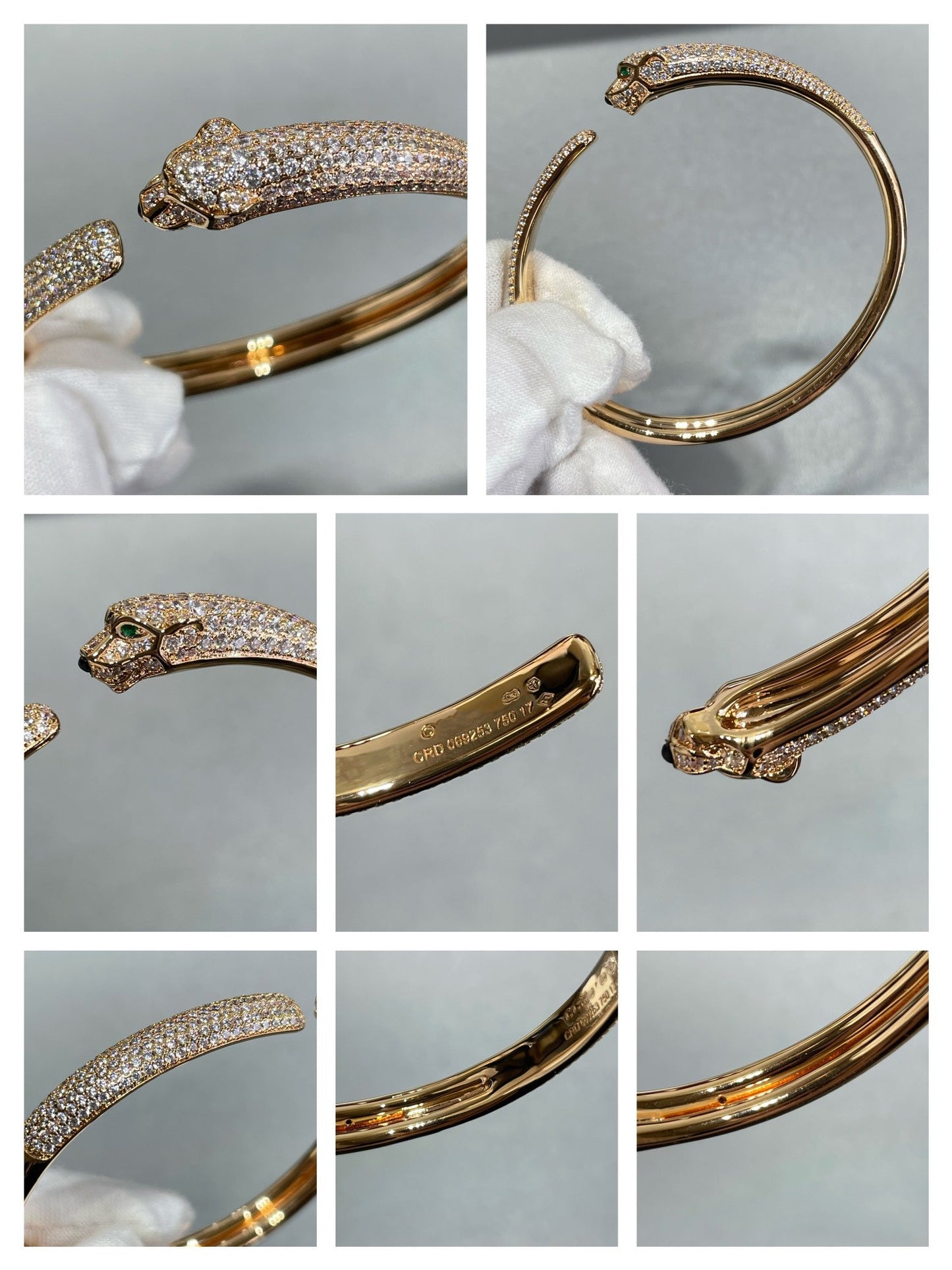 [Glitter Jewelry]PANTHERE FULL DIAMOND OPEN BRACELET