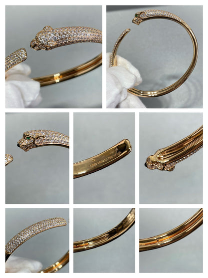 [Glitter Jewelry]PANTHERE FULL DIAMOND OPEN BRACELET