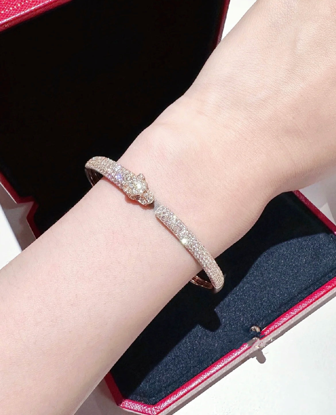 [Glitter Jewelry]PANTHERE FULL DIAMOND OPEN BRACELET