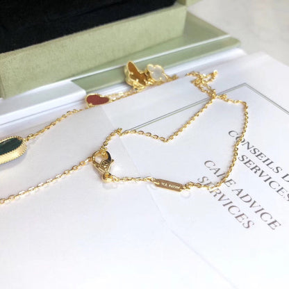 [Glitter Jewelry]LUCKY SPRING 4 MOTIFS ROSE GOLD NECKLACE