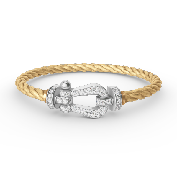 [Glitter Jewelry]FORCE LARGE HORSESHOE FULL DIAMOND BRACELET SILVER