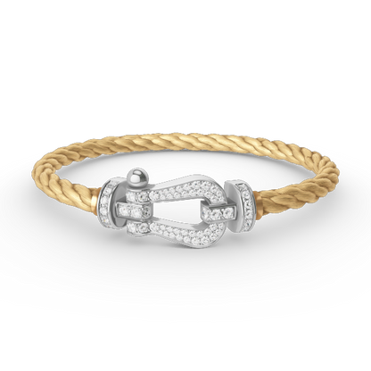 [Glitter Jewelry]FORCE LARGE HORSESHOE FULL DIAMOND BRACELET SILVER