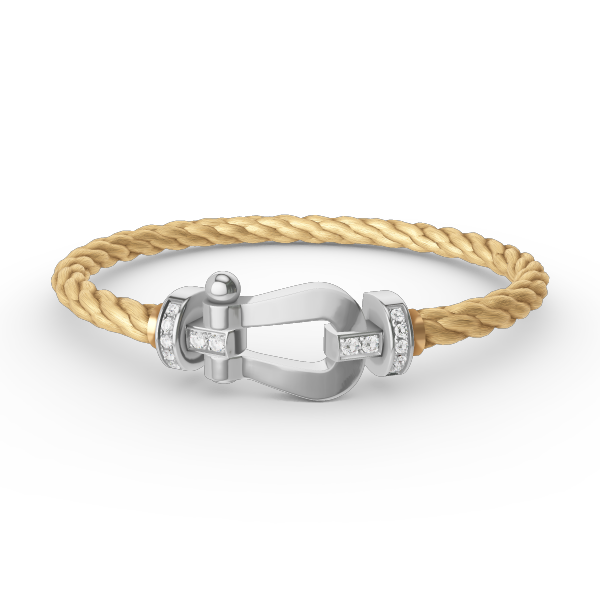 [Glitter Jewelry]FORCE LARGE HORSESHOE HALF DIAMOND BRACELET SILVER
