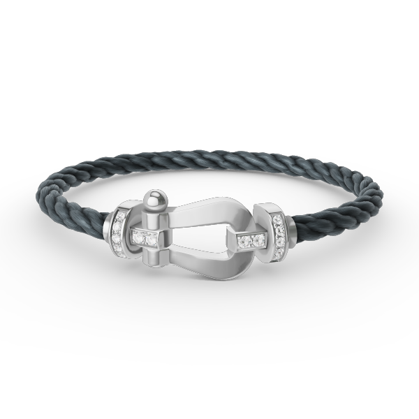 [Glitter Jewelry]FORCE LARGE HORSESHOE HALF DIAMOND BRACELET SILVER