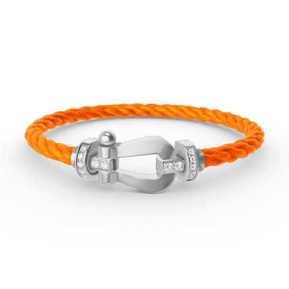 [Glitter Jewelry]FORCE LARGE HORSESHOE HALF DIAMOND BRACELET SILVER