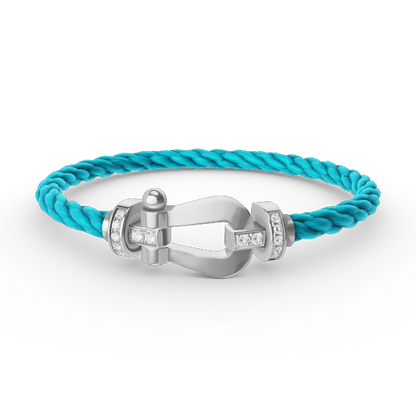 [Glitter Jewelry]FORCE LARGE HORSESHOE HALF DIAMOND BRACELET SILVER