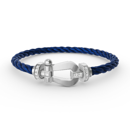 [Glitter Jewelry]FORCE LARGE HORSESHOE HALF DIAMOND BRACELET SILVER