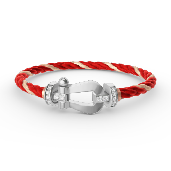 [Glitter Jewelry]FORCE LARGE HORSESHOE HALF DIAMOND BRACELET SILVER