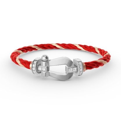 [Glitter Jewelry]FORCE LARGE HORSESHOE HALF DIAMOND BRACELET SILVER