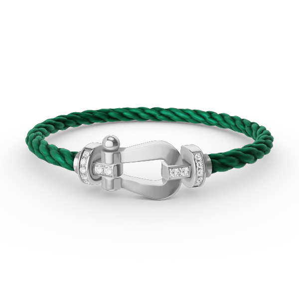[Glitter Jewelry]FORCE LARGE HORSESHOE HALF DIAMOND BRACELET SILVER
